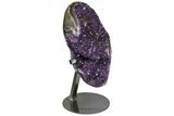 Amethyst Geode Section With Metal Stand - Uruguay #152210-2